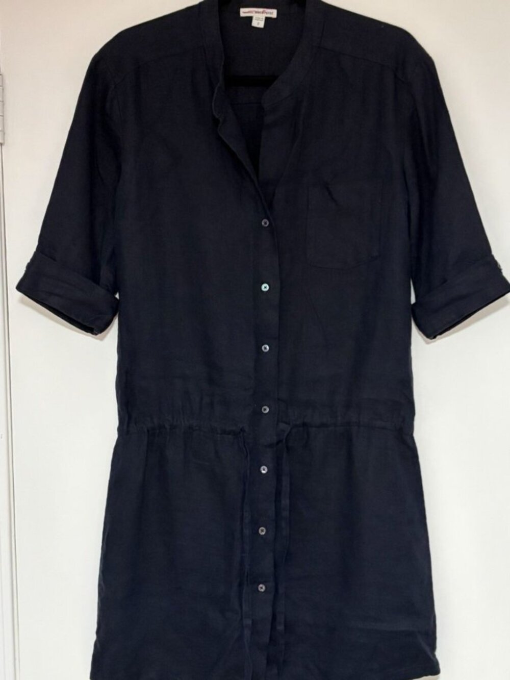 James Perse Black Mini Shirt Dress